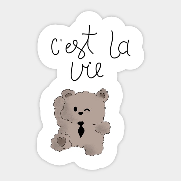 little bear working Sticker by Sweet Cherry